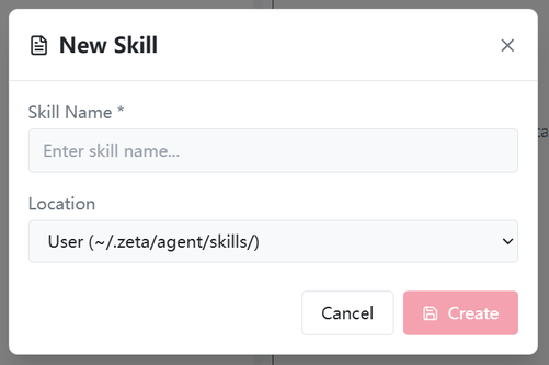 Figure 7.2: New Skill Dialog