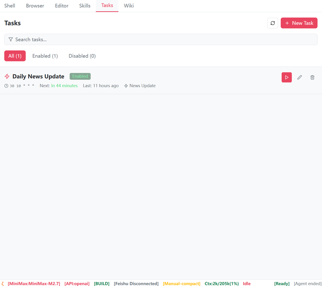 Figure 3.4: Tasks Tab